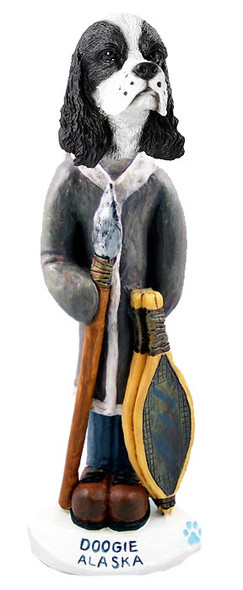 Black & White Cocker Spaniel Alaska Doogie Collectible Dog Figurine