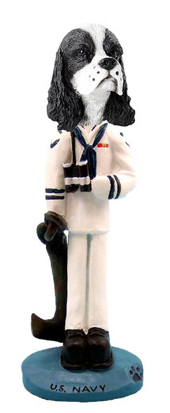 Black & White Cocker Spaniel U S Navy Doogie Collectible Dog Figurine