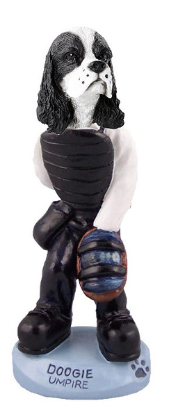 Black & White Cocker Spaniel Umpire Doogie Collectible Dog Figurine