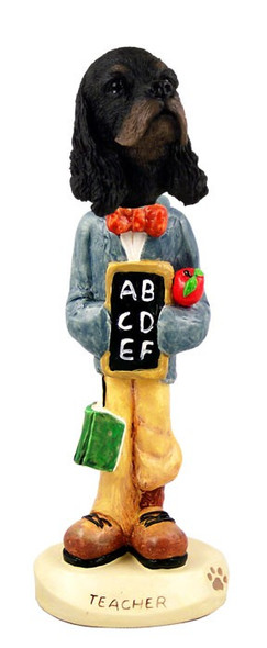 Black & Tan Cocker Spaniel Teacher Doogie Collectible Dog Figurine