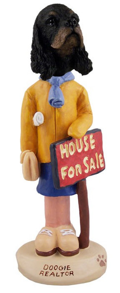 Black & Tan Cocker Spaniel Female Realtor Doogie Collectible Dog Figurine