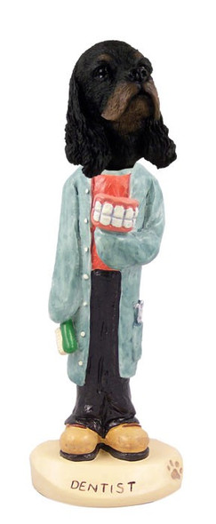 Black & Tan Cocker Spaniel Dentist Doogie Collectible Dog Figurine