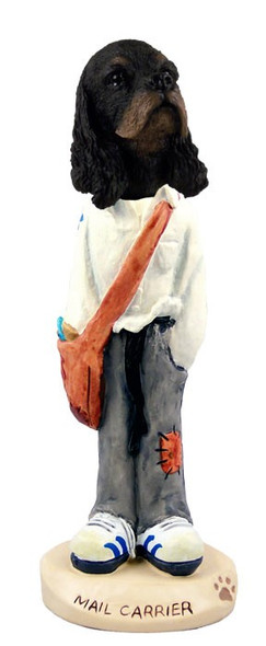 Black & Tan Cocker Spaniel Mail Carrier Doogie Collectible Dog Figurine