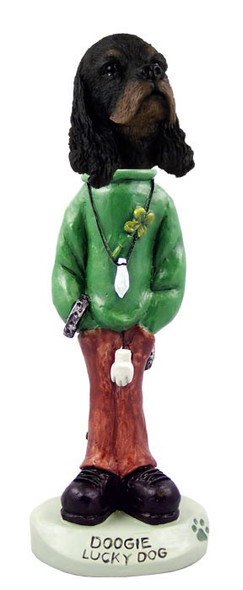 Black & Tan Cocker Spaniel Lucky Doogie Collectible Dog Figurine
