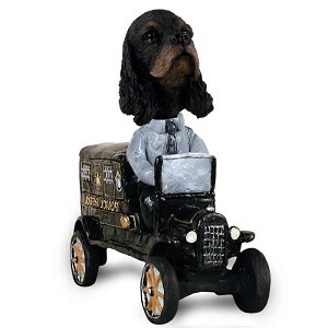 Black & Tan Cocker Spaniel Paddy Wagon Doogie Collectible Dog Figurine