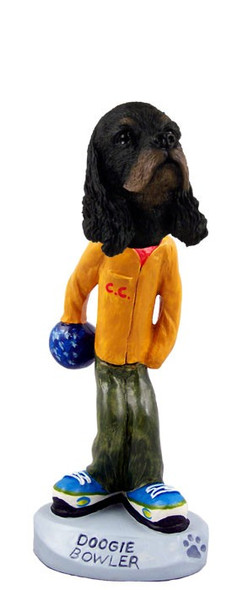 Black & Tan Cocker Spaniel Bowler Doogie Collectible Dog Figurine