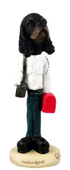 Black & Tan Cocker Spaniel Paramedic Doogie Collectible Dog Figurine