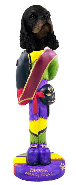 Black & Tan Cocker Spaniel Mardi Gras Doogie Collectible Dog Figurine