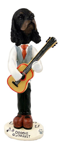 Black & Tan Cocker Spaniel Guitarist Doogie Collectible Dog Figurine