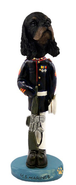 Black & Tan Cocker Spaniel U S Marines Doogie Collectible Dog Figurine