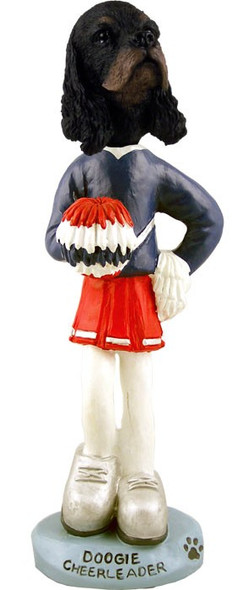 Black & Tan Cocker Spaniel Cheerleader Doogie Collectible Dog Figurine