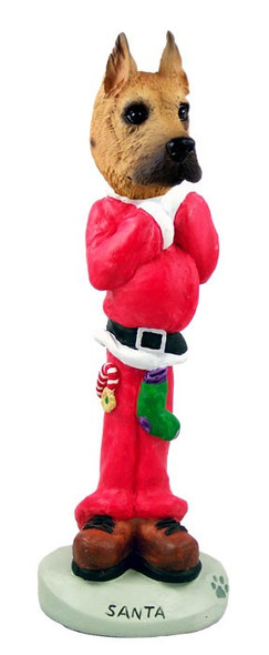 Fawn Great Dane Santa Doogie Collectible Dog Figurine