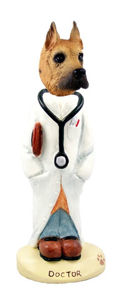 Fawn Great Dane Doctor Doogie Collectible Dog Figurine