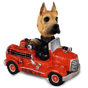 Fawn Great Dane Fire Engine Doogie Collectible Dog Figurine