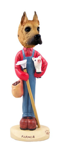 Fawn Great Dane Farmer Doogie Collectible Dog Figurine