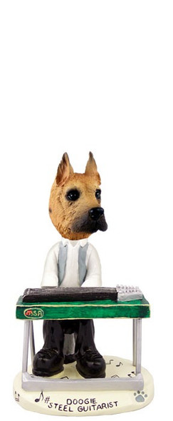 Fawn Great Dane Steel Guitarist Doogie Collectible Dog Figurine
