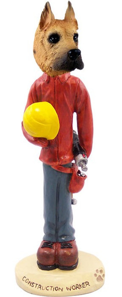 Fawn Great Dane Construction Worker Doogie Collectible Dog Figurine
