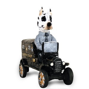 Harlequin Great Dane Paddy Wagon Doogie Collectible Dog Figurine