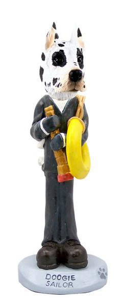 Harlequin Great Dane Sailor Doogie Collectible Dog Figurine