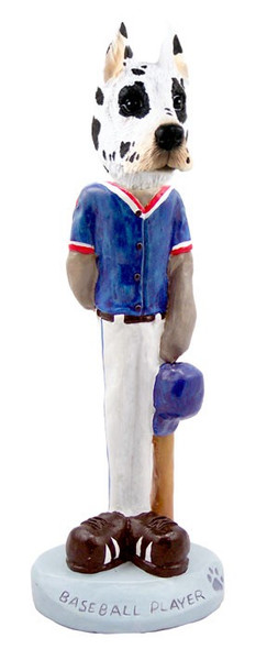 Harlequin Great Dane Baseball Doogie Collectible Dog Figurine