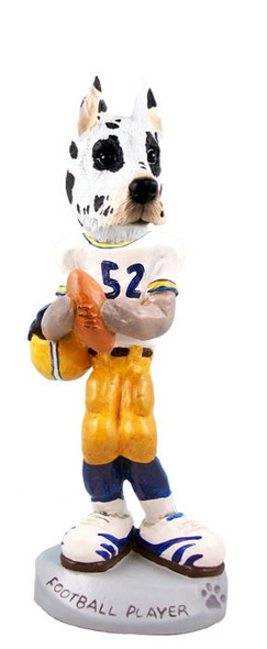Harlequin Great Dane Football Player Doogie Collectible Dog Figurine