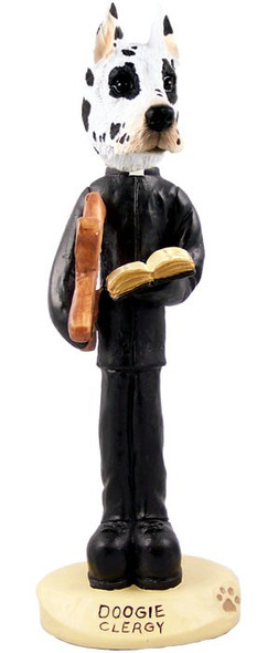 Harlequin Great Dane Clergy Doogie Collectible Dog Figurine