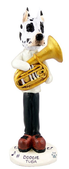 Harlequin Great Dane Tuba Doogie Collectible Dog Figurine