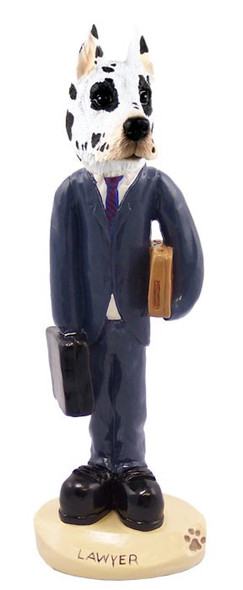 Harlequin Great Dane Lawyer Doogie Collectible Dog Figurine