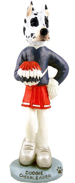 Harlequin Great Dane Cheerleader Doogie Collectible Dog Figurine