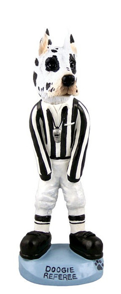 Harlequin Great Dane Referee Doogie Collectible Dog Figurine