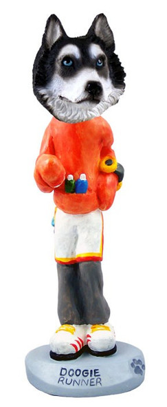 Black & White with Blue Eyes Husky Runner Doogie Collectible Dog Figurine