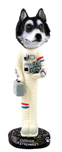 Black & White with Blue Eyes Husky Astronaut Doogie Collectible Dog Figurine