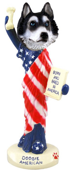 Black & White with Blue Eyes Husky American Doogie Collectible Dog Figurine