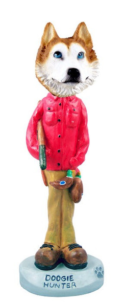 Red & White with Blue Eyes Husky Hunter Doogie Collectible Dog Figurine