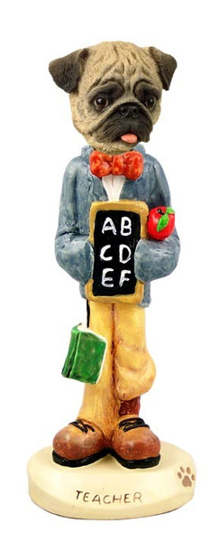 Brown Pug Teacher Doogie Collectible Dog Figurine