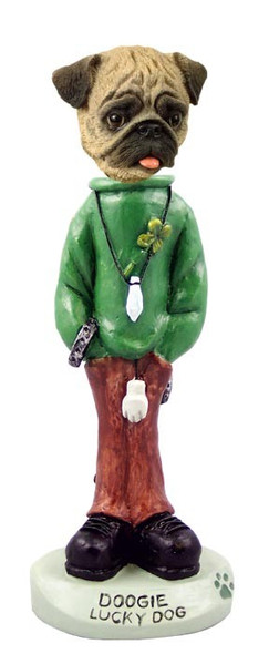Brown Pug Lucky Doogie Collectible Dog Figurine