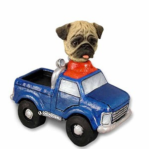Brown Pug Pickup Doogie Collectible Dog Figurine