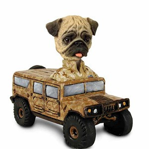 Brown Pug Hummer Doogie Collectible Dog Figurine