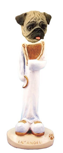 Brown Pug Lil Angel Doogie Collectible Dog Figurine