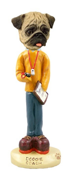 Brown Pug Coach Doogie Collectible Dog Figurine