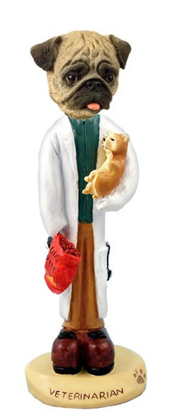 Brown Pug Veterinarian Doogie Collectible Dog Figurine