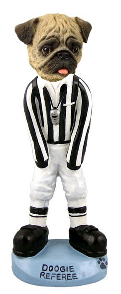 Brown Pug Referee Doogie Collectible Dog Figurine