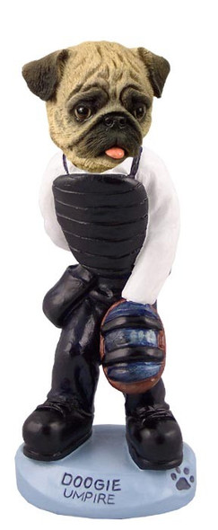 Brown Pug Umpire Doogie Collectible Dog Figurine