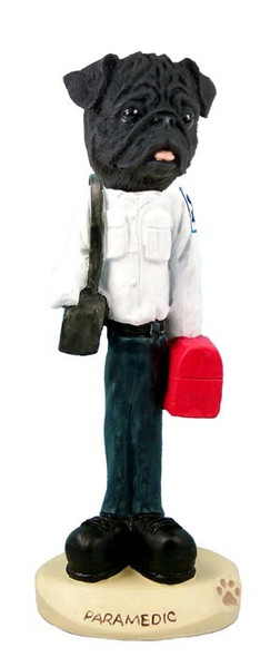Black Pug Paramedic Doogie Collectible Dog Figurine