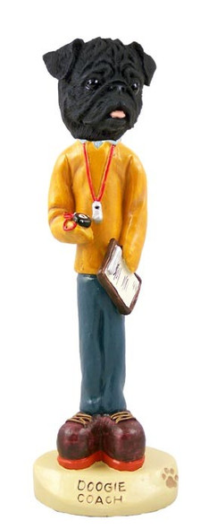 Black Pug Coach Doogie Collectible Dog Figurine