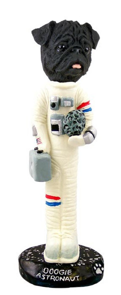 Black Pug Astronaut Doogie Collectible Dog Figurine