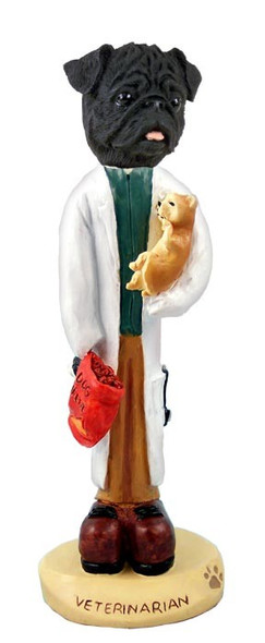 Black Pug Veterinarian Doogie Collectible Dog Figurine