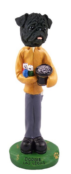 Black Pug Las Vegas Doogie Collectible Dog Figurine