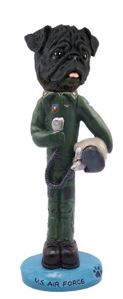 Black Pug U S Air Force Doogie Collectible Dog Figurine