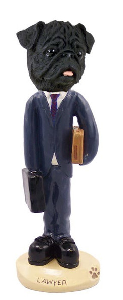 Black Pug Lawyer Doogie Collectible Dog Figurine